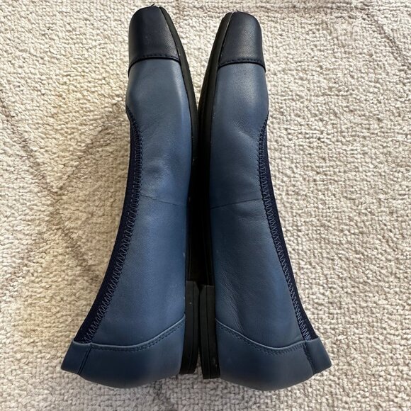 Munro Danielle Blue Leather Cap Toe Slip-On Ballet Flats Sz 8 - Picture 4 of 7